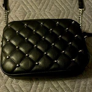 Rebecca Minkoff small black crossbody with little silver studs on on side